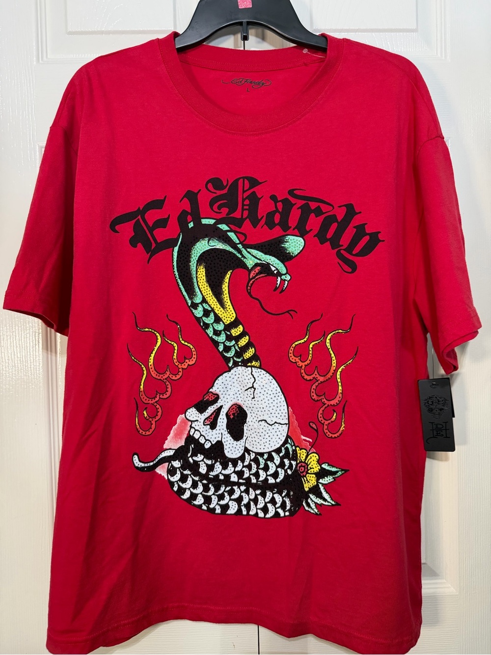 Ed Hardy‎ Men’s Red Graphic Skull & Snake Tee